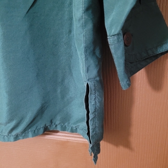 Vintage Best American dark green 100% silk button front shirt - Picture 6 of 9